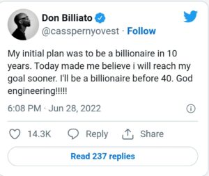 Cassper Nyovest believes he will soon be a billionaire 