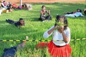 Pastor makes congregants eat grass