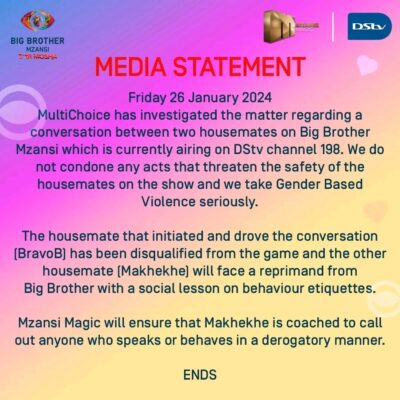 Media statement about the incident