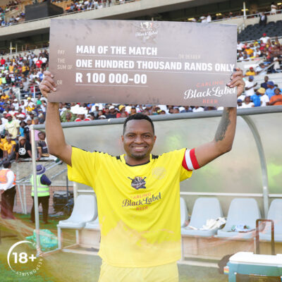 Khune with his Carling Cup man of the match award.