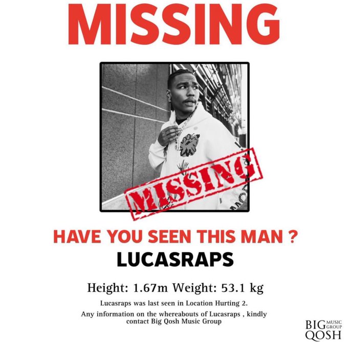 Lucasraps Missing Person promo sparks controversy ahead of album launch